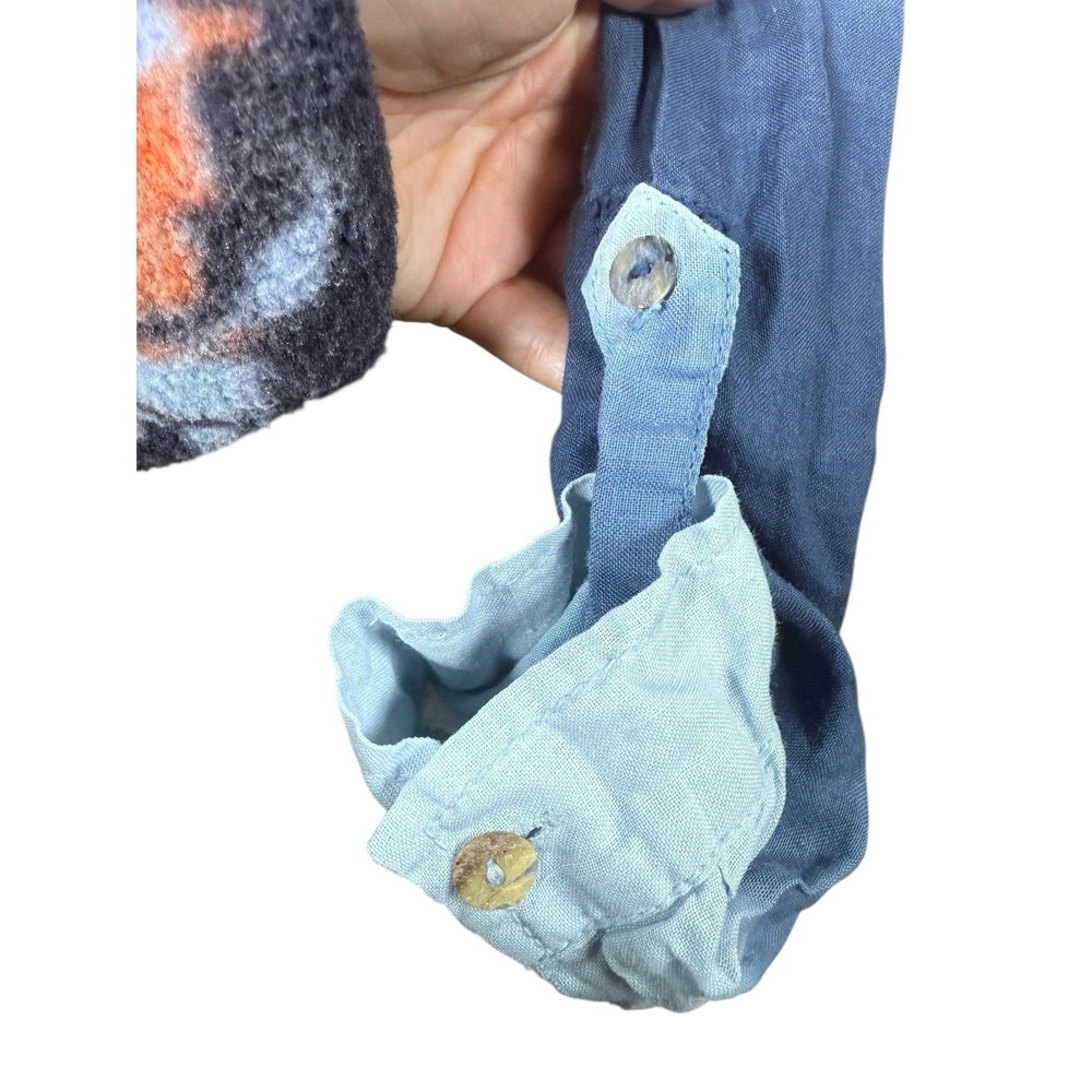 Beulah Style Ombre Tunic Top Womens Small Blue White Dip Dye Boho Casual - Picture 6 of 16